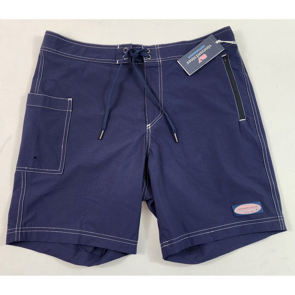 Vineyard Vines Performance Swim Trunks Shorts Mens 32 7" Navy Boardshorts NEW